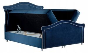 Kouzelná rustikální postel Bradley Lux 200x200, šedomodrá + TOPPER