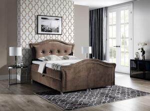Kouzelná rustikální postel Bradley Lux 180x200, hnědá + TOPPER