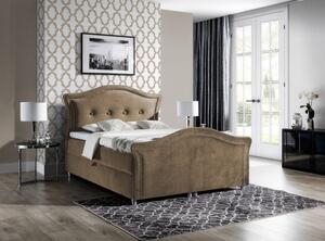 Kouzelná rustikální postel Bradley Lux 200x200, světle hnědá + TOPPER