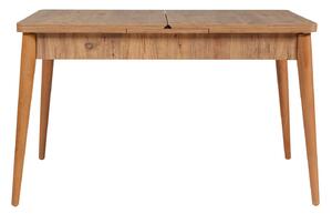 Rozkládací jídelní stůl se 2 židlemi a lavicí Vlasta (borovice antlantic + antracit). 1072177