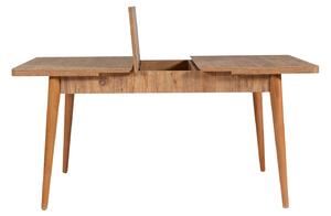 Rozkládací jídelní stůl se 2 židlemi a 2 lavicemi Vlasta (borovice antlantic + šedá). 1072182