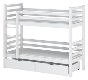 Patrová postel do dětského pokoje KAJA - 90x190, bílá