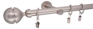 Kovovégarnýže.cz Garnýž Corso modern 19 mm matný nikl Varianta jednořadá nebo dvouřadá: Jednořadá, Délka: 120 cm, Uchycení látky: Kroužky s žabkou