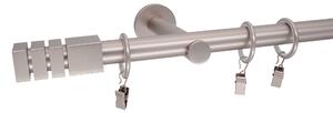 Kovovégarnýže.cz Garnýž Molde modern 19 mm matný nikl Varianta jednořadá nebo dvouřadá: Jednořadá, Délka: 120 cm, Uchycení látky: Kroužky s žabkou