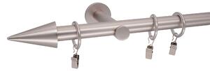 Kovovégarnýže.cz Garnýž Jehlan modern 19 mm matný nilkl Varianta jednořadá nebo dvouřadá: Jednořadá, Délka: 120 cm, Uchycení látky: Kroužky s žabkou