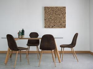Tmavě hnědé jídelní židle 2 ks z umělé kůže BRUCE