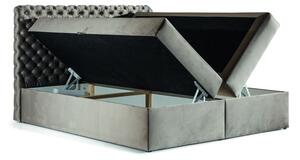 Čalouněná postel 140x200 CLARITA - šedá + topper ZDARMA