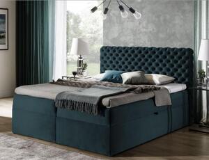 Čalouněná postel 180x200 CLARITA - modrozelená + topper ZDARMA