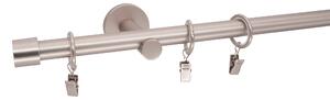 Kovovégarnýže.cz Garnýž Rullo modern 19 mm matný nikl Varianta jednořadá nebo dvouřadá: Jednořadá, Délka: 120 cm, Uchycení látky: Kroužky s žabkou