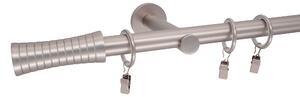 Kovovégarnýže.cz Garnýž Tussa modern 19 mm matný nikl Varianta jednořadá nebo dvouřadá: Jednořadá, Délka: 120 cm, Uchycení látky: Kroužky s žabkou