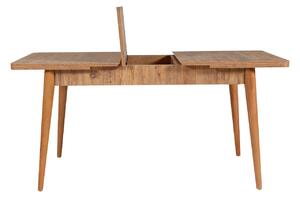 Rozkládací jídelní stůl se 2 židlemi a lavicí Vlasta (borovice antlantic + šedá). 1072379