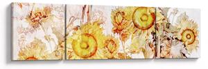 Obraz - Slunečnice, malba (170x50 cm)