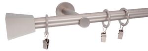 Kovovégarnýže.cz Garnýž Velios modern 19 mm matný nikl Varianta jednořadá nebo dvouřadá: Jednořadá, Délka: 120 cm, Uchycení látky: Kroužky s žabkou