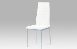 Jídelní židle DCL-117 ekokůže / kov Bílá