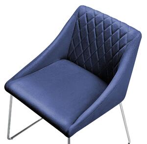 Umělý samet Jídelní židle Sada 2 ks Námořnická modrá ARCATA
