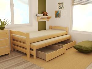 Dětská postel s výsuvnou přistýlkou z MASIVU 200x80cm bez šuplíku - DPV009