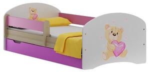 Dětská postel se zábranou matrací a úložným šuplíkem Candy