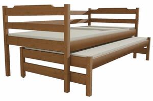 Dětská dřevěná postel se zábranou přistýlkou DPV014
