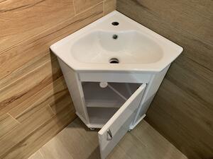 Kingsbath Angular 55 koupelnová skříňka s umyvadlem, rohová