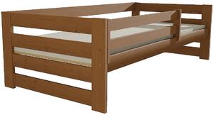 Dětská dřevěná postel se zábranou a roštem DP025