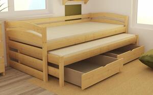 Dětská dřevěná postel se zábranou přistýlkou DPV012