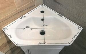 Kingsbath Angular 55 koupelnová skříňka s umyvadlem, rohová