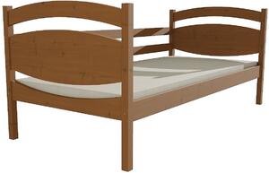 Dětská postel z masivu s vysokým čelem, zábranou a roštem DP 033