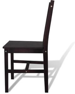 Jídelní židle 4 ks tmavě hnědé borové dřevo