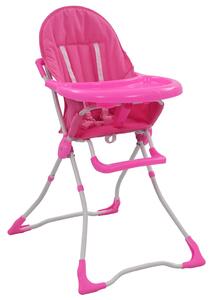 Dětská jídelní židlička růžovo-bílá