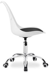ViaDomo Via Domo - Otočná židle Nube - bílá/černá - 52x96x42 cm