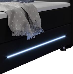 Pružinová postel Oakland 140 x 200 cm umělá kůže s matracemi v černé barvě