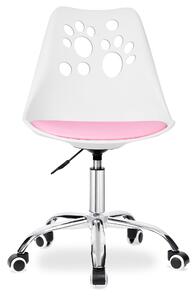 ViaDomo Via Domo - Otočná židle Nube - bílá/růžová - 52x96x42 cm