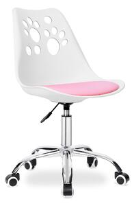 ViaDomo Via Domo - Otočná židle Nube - bílá/růžová - 52x96x42 cm