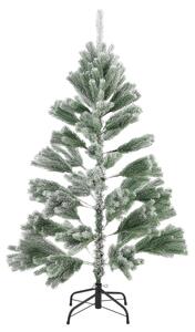 Umělý vánoční stromek Talvi 140 cm zelený se sněhem a černým stojanem