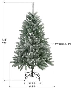 Umělý vánoční stromek Talvi 140 cm zelený se sněhem a černým stojanem