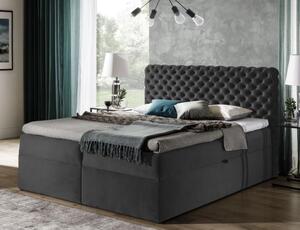 Čalouněná postel 180x200 CLARITA - šedá + topper ZDARMA