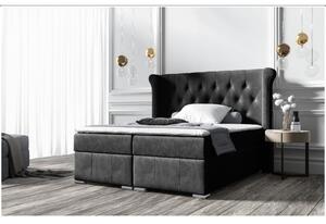 Elegantní čalouněná postel 180x200 MAXIMO - černá + topper ZDARMA