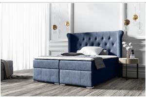 Elegantní čalouněná postel 160x200 MAXIMO - modrá + topper ZDARMA