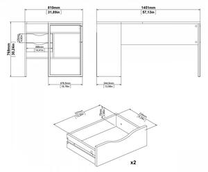 Psací stůl Function Plus 80118 bílá/beton - TVI
