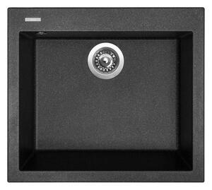 Sinks Cube 560 Granitový dřez bez odkapu, 56x50,5cm, granblack, TLCU56050030