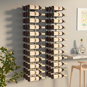 Nástěnné stojany na víno na 36 lahví 2 ks bílé železo