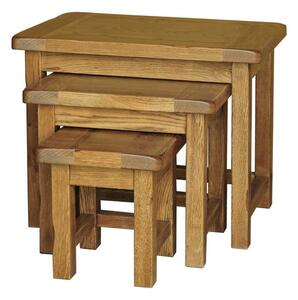 Dubový set stolků SRDT28, rustikální dřevěný nábytek