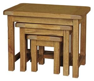 Dubový set stolků SRDT28, rustikální dřevěný nábytek