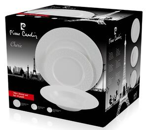 18-dílná porcelánová jídelní sada talířů Pierre Cardin Chérie / 18 ks / PC-10501 / bílá