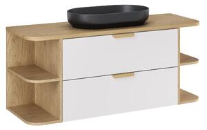 Comad Koupelnová skříňka s deskovým umyvadlem set Aster White 120 bílá/dub cremona