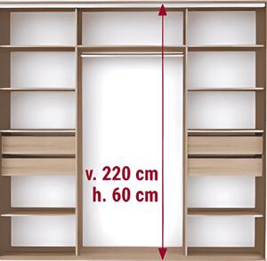 Dvoudveřová šatní skříň ONYX Modřín latte, Šířka: 210 cm, Výška: 220 cm
