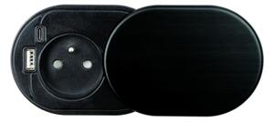 IN-LIGHT Vestavná zásuvka SLIDE 1x 230V a 1x USB A+C nabíječka černá