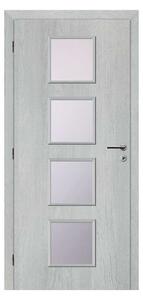 Solodoor Interiérové dveře Etta 4, 70 L, 750 × 1985 mm, fólie, levé, Earl Grey, prosklené