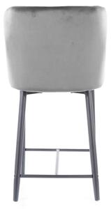 Barová židle COLIN B H-2 VELVET černý rám/šedá BLUVEL14