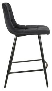Barová židle MILA H-2 VELVET černý rám/černý BLUVEL 19